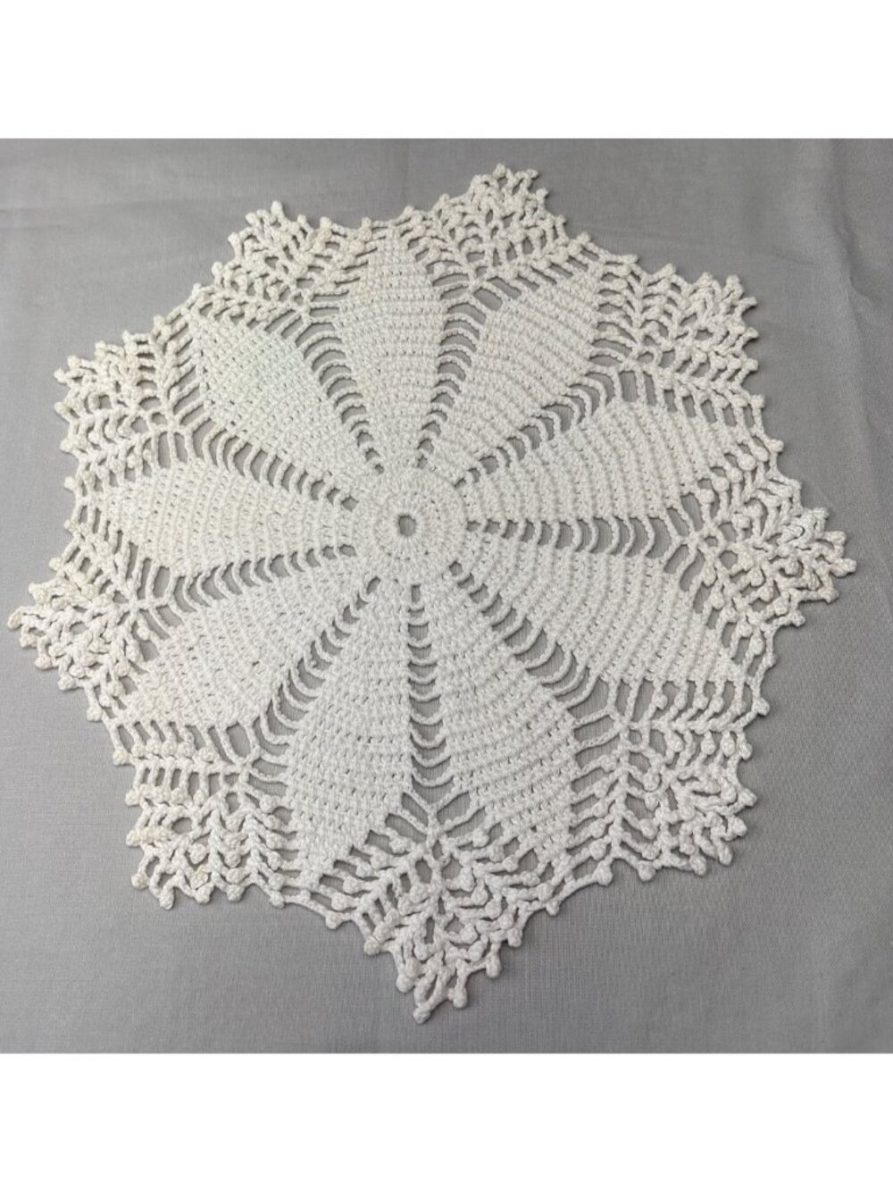 Handmade Crochet Doily 11" Cream Floral Lace Table Decor Elegant Vintage Charm